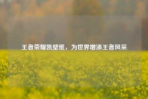 王者荣耀凯壁纸,为世界增添王者风采