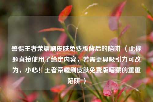 警惕王者荣耀刷皮肤免费版背后的陷阱 (此标题直接使用了给定内容,若需更具吸引力可改为,小心!王者荣耀刷皮肤免费版暗藏的重重陷阱 )