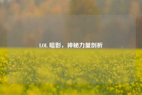 LOL 暗影,神秘力量剖析