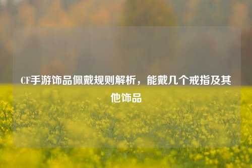 CF手游饰品佩戴规则解析，能戴几个戒指及其他饰品