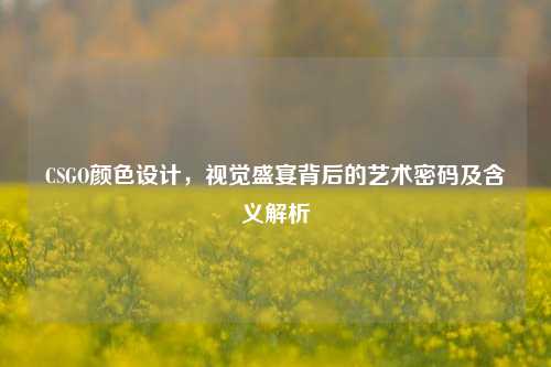 CSGO颜色设计,视觉盛宴背后的艺术密码及含义解析