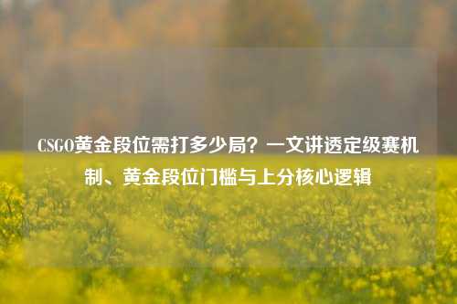 CSGO黄金段位需打多少局?一文讲透定级赛机制、黄金段位门槛与上分核心逻辑