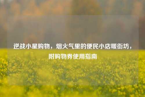 逆战小星购物,烟火气里的便民小店暖街坊,附购物券使用指南