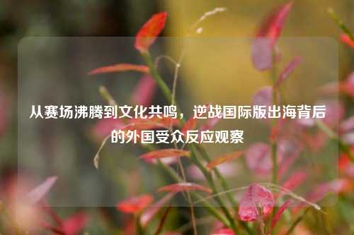 从赛场沸腾到文化共鸣，逆战国际版出海背后的外国受众反应观察