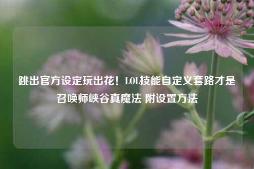 跳出官方设定玩出花!LOL技能自定义套路才是召唤师峡谷真魔法 附设置方法