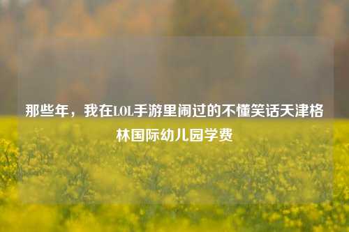 那些年，我在LOL手游里闹过的不懂笑话天津格林国际幼儿园学费