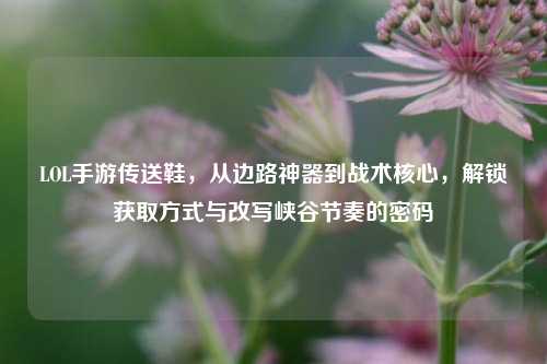 LOL手游传送鞋,从边路神器到战术核心,解锁获取方式与改写峡谷节奏的密码