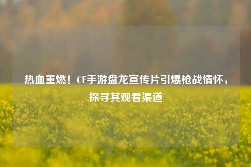 热血重燃!CF手游盘龙宣传片引爆枪战情怀,探寻其观看渠道