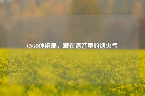 CSGO休闲局,藏在语音里的烟火气