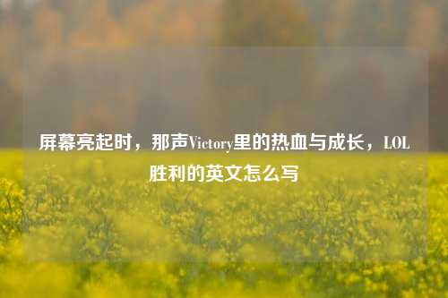 屏幕亮起时,那声Victory里的热血与成长,LOL胜利的英文怎么写