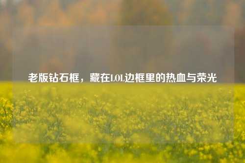 老版钻石框，藏在LOL边框里的热血与荣光