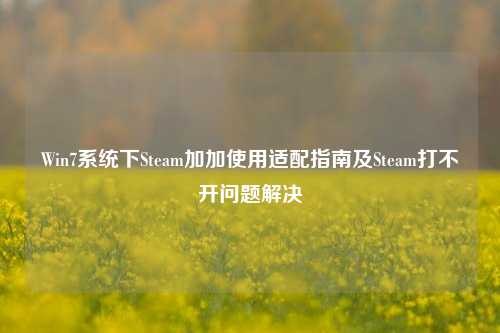 Win7系统下Steam加加使用适配指南及Steam打不开问题解决