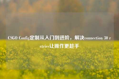 CSGO Config定制从入门到进阶,解决connection 30 retries让操作更趁手