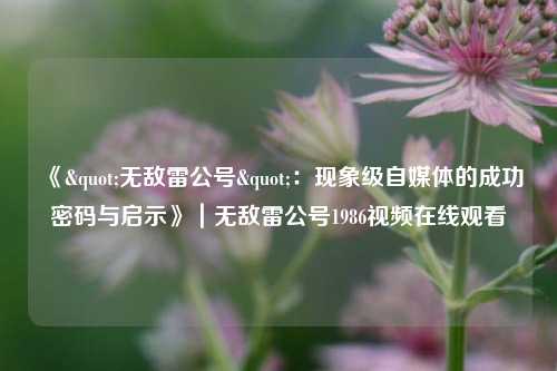 《"无敌雷公号":现象级自媒体的成功密码与启示》|无敌雷公号1986视频在线观看