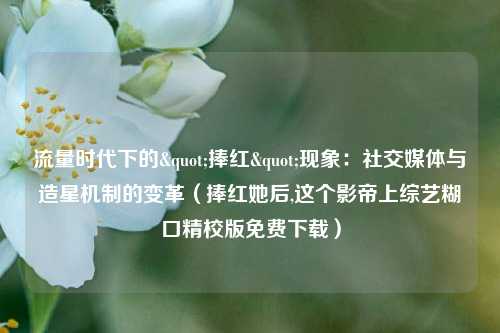流量时代下的"捧红"现象:社交媒体与造星机制的变革(捧红她后,这个影帝上综艺糊口精校版免费下载)